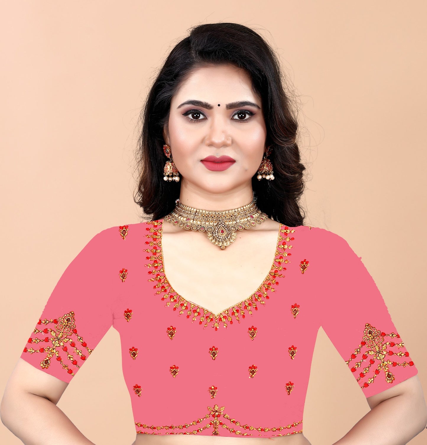 Embroider: Tussar Silk Sarees Sarees for Every Occasion For Women's D22(Red & Pink )