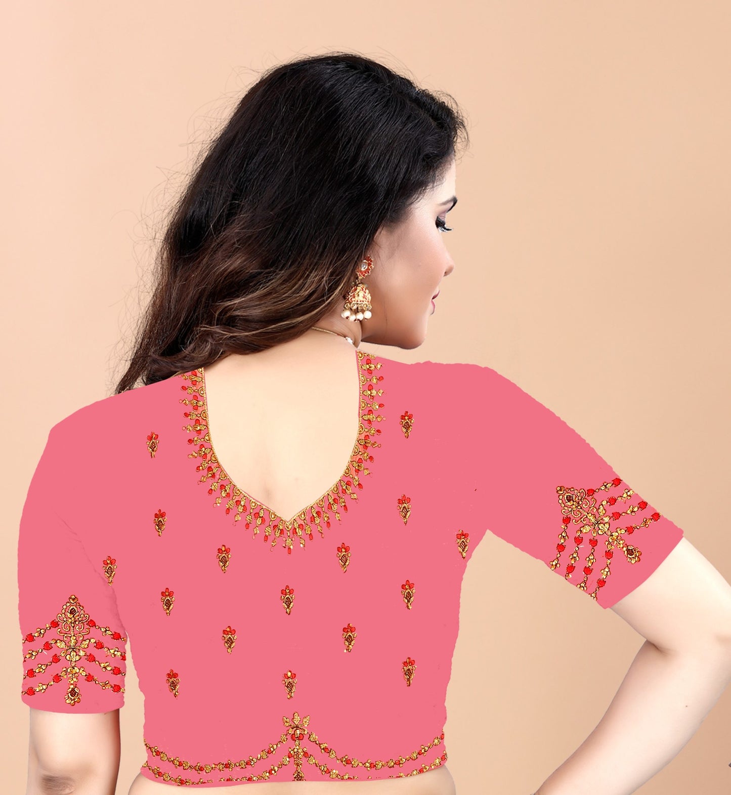 Embroider: Tussar Silk Sarees Sarees for Every Occasion For Women's D22(Red & Pink )