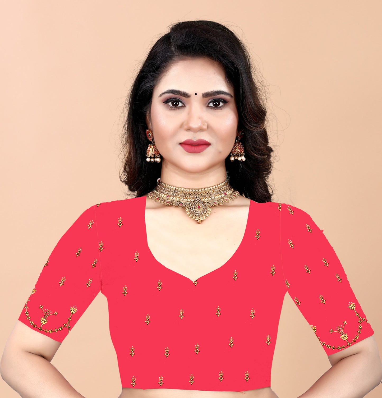 Embroider: Tussar Silk Sarees Sarees for Every Occasion For Women's D22(Orange & Pink)