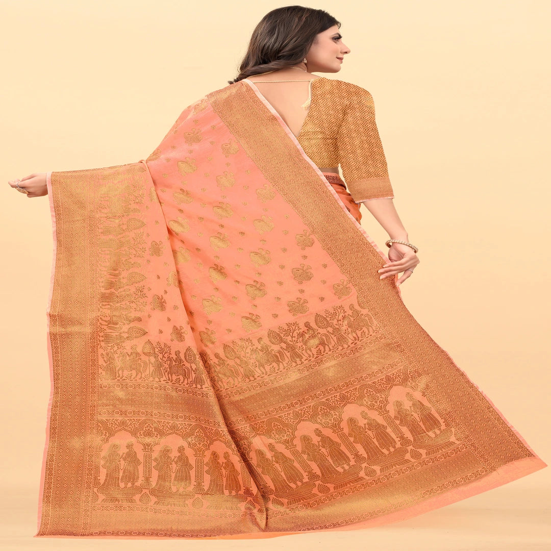 Luxurious Lightness: Braso Chiffon Sarees for Every Occasion For Women's D20(Orange)