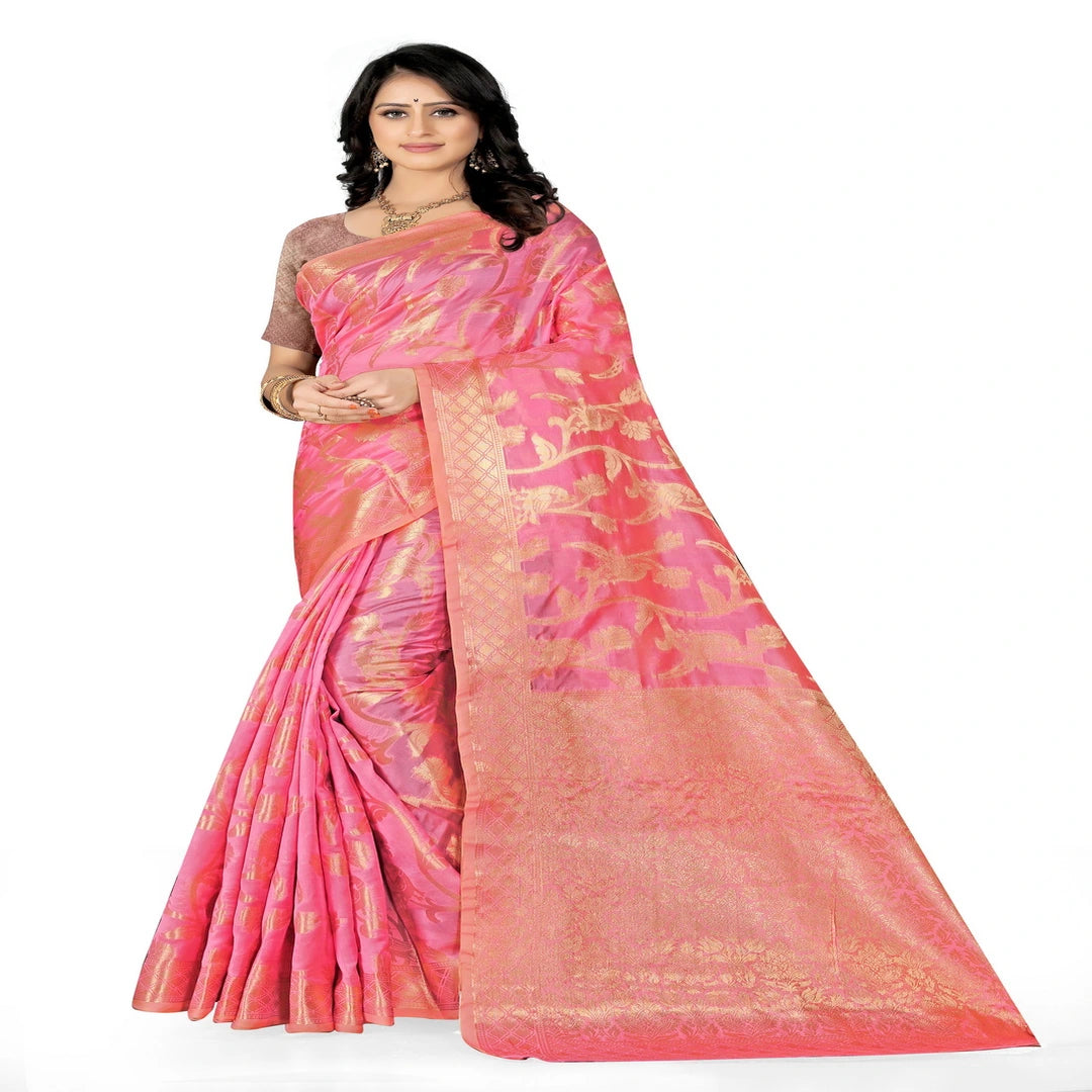 Luxurious Lightness: Braso Chiffon Sarees for Every Occasion For Women's D19(Pink)