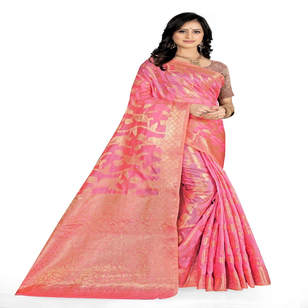 Luxurious Lightness: Braso Chiffon Sarees for Every Occasion For Women's D19(Pink)