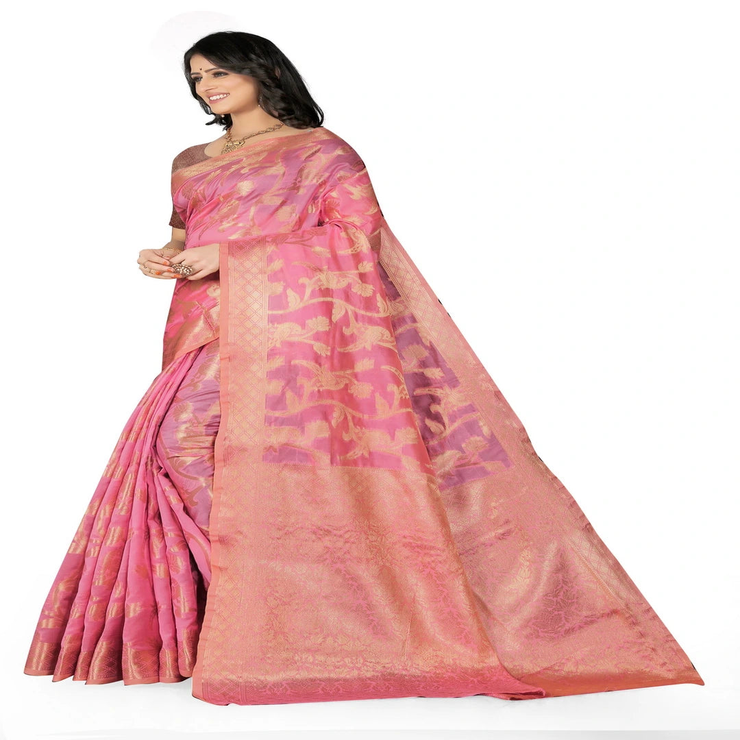 Luxurious Lightness: Braso Chiffon Sarees for Every Occasion For Women's D19(Pink)
