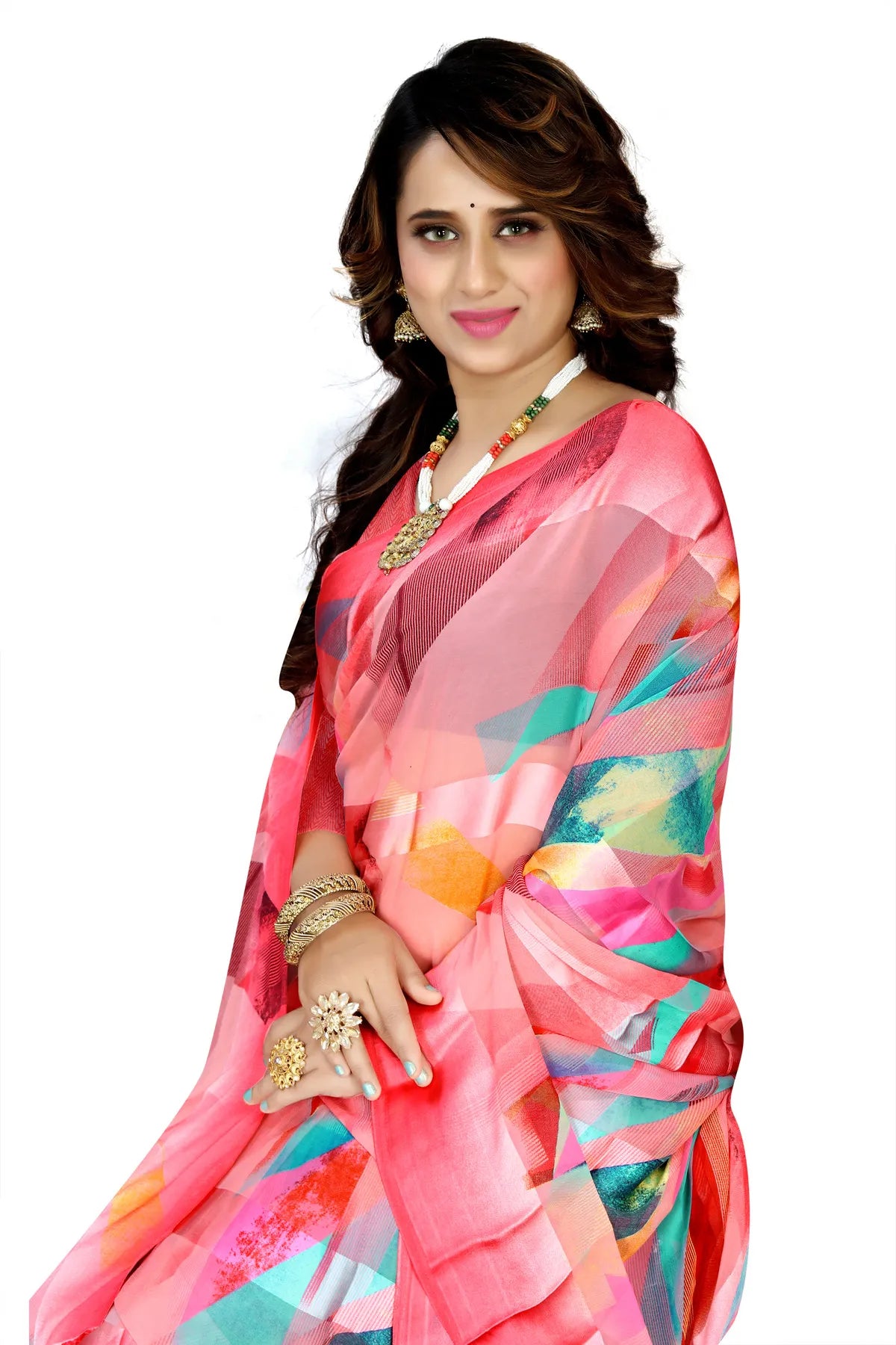 Glimmering Threads: Exquisite Silk Sarees for Women's (SAREE D4-CARROT RED)