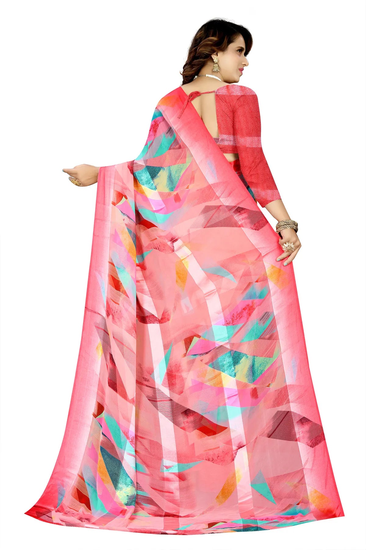 Glimmering Threads: Exquisite Silk Sarees for Women's (SAREE D4-CARROT RED)