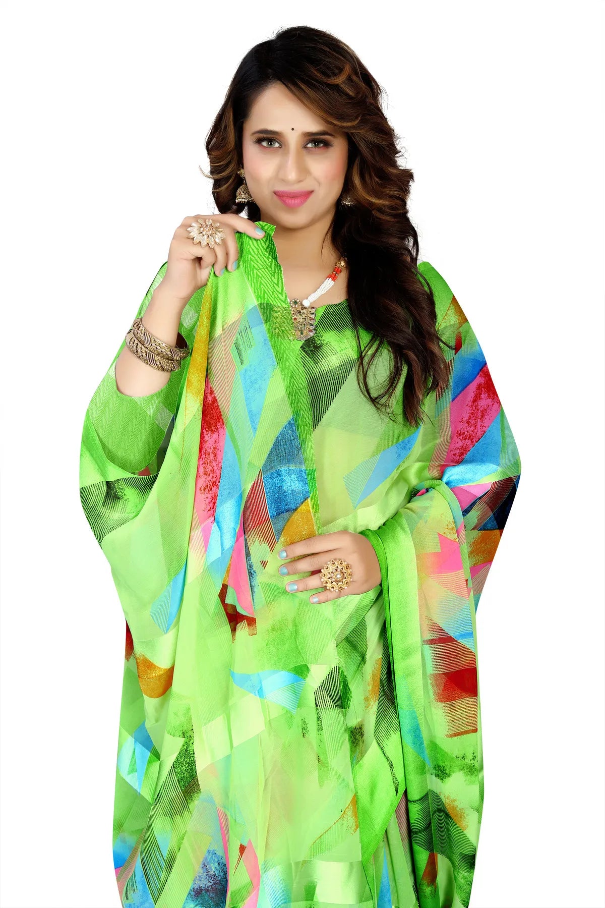 Glimmering Threads: Exquisite Silk Sarees for Women's (SAREE D4-PARROT GREEN)