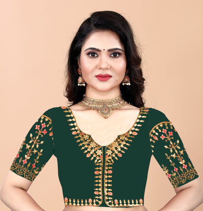 Embroider: Tussar Silk Sarees Sarees for Every Occasion For Women's D22(Parrot Green)