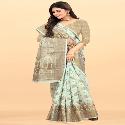 Luxurious Lightness: Braso Chiffon Sarees for Every Occasion For Women's D20 (Firozi)