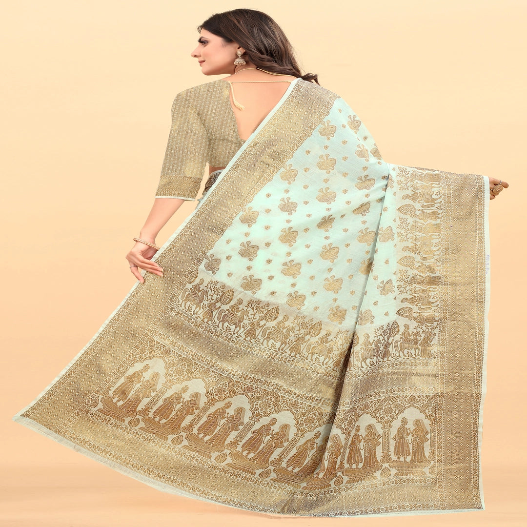 Luxurious Lightness: Braso Chiffon Sarees for Every Occasion For Women's D20 (Firozi)