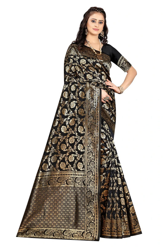 Luxurious Lightness: Braso Chiffon Sarees for Every Occasion For Women's D18 (Black)