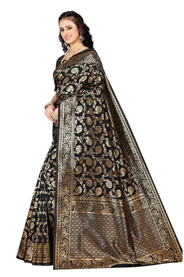 Luxurious Lightness: Braso Chiffon Sarees for Every Occasion For Women's D18 (Black)