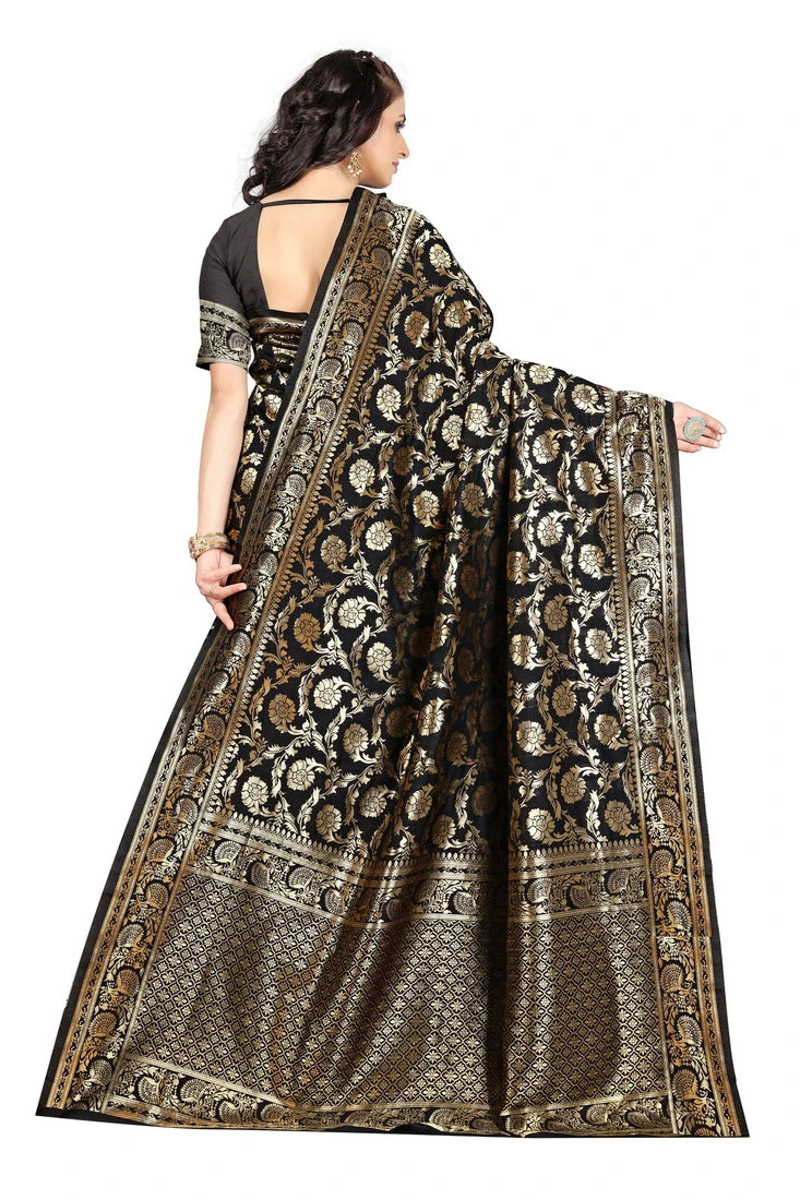 Luxurious Lightness: Braso Chiffon Sarees for Every Occasion For Women's D18 (Black)