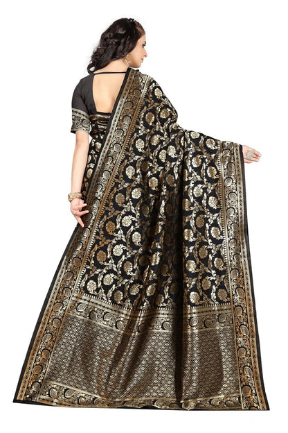 Luxurious Lightness: Braso Chiffon Sarees for Every Occasion For Women's D18 (Black)