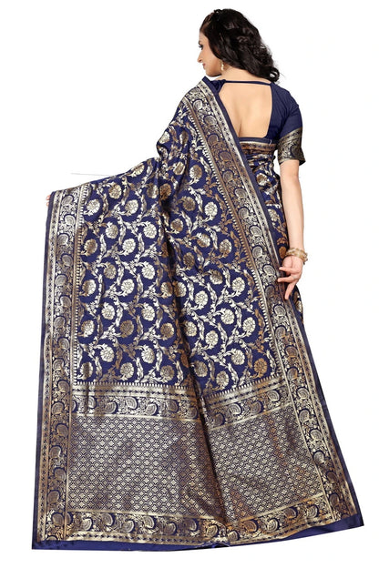 Luxurious Lightness: Braso Chiffon Sarees for Every Occasion For Women's D18 ( Navy Blue)