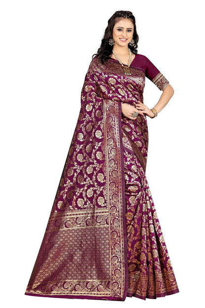 Luxurious Lightness: Braso Chiffon Sarees for Every Occasion For Women's D18 (PURPLE)