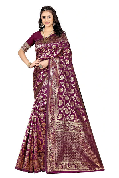 Luxurious Lightness: Braso Chiffon Sarees for Every Occasion For Women's D18 (PURPLE)