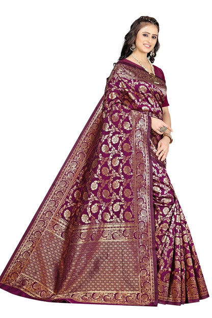 Luxurious Lightness: Braso Chiffon Sarees for Every Occasion For Women's D18 (PURPLE)