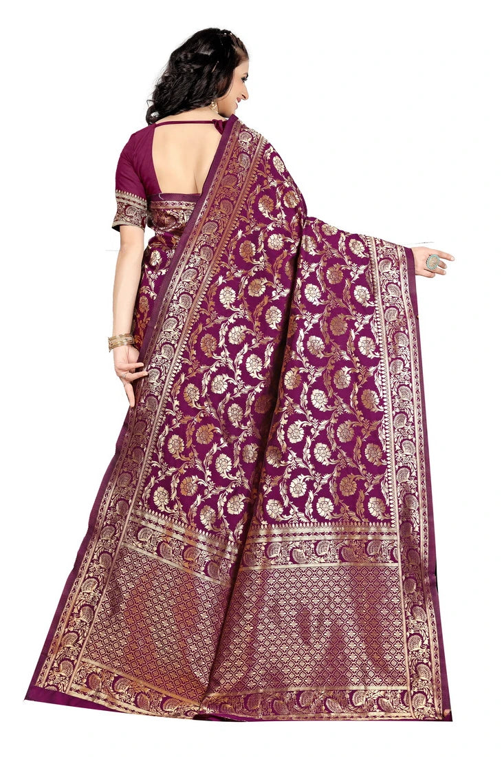 Luxurious Lightness: Braso Chiffon Sarees for Every Occasion For Women's D18 (PURPLE)