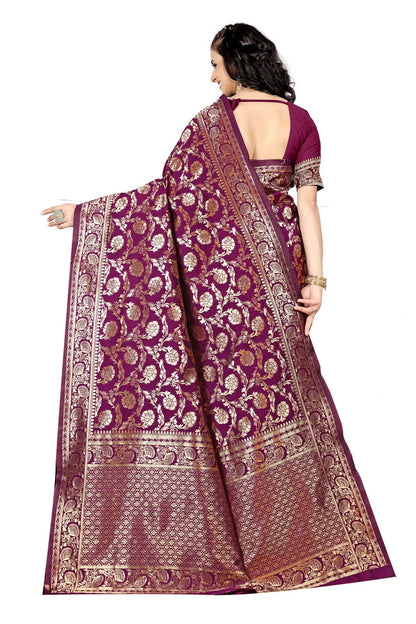 Luxurious Lightness: Braso Chiffon Sarees for Every Occasion For Women's D18 (PURPLE)