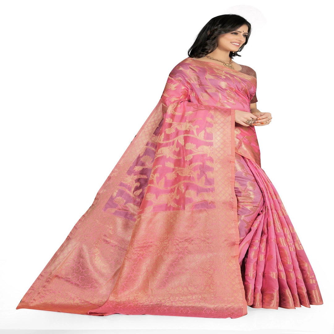 Luxurious Lightness: Braso Chiffon Sarees for Every Occasion For Women's D19(Pink)