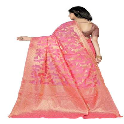 Luxurious Lightness: Braso Chiffon Sarees for Every Occasion For Women's D19(Pink)