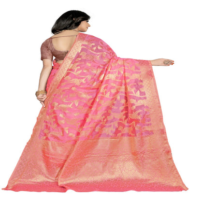 Luxurious Lightness: Braso Chiffon Sarees for Every Occasion For Women's D19(Pink)