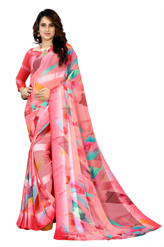 Glimmering Threads: Exquisite Silk Sarees for Women's (SAREE D4-CARROT RED)