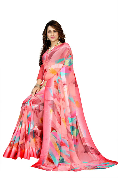 Glimmering Threads: Exquisite Silk Sarees for Women's (SAREE D4-CARROT RED)