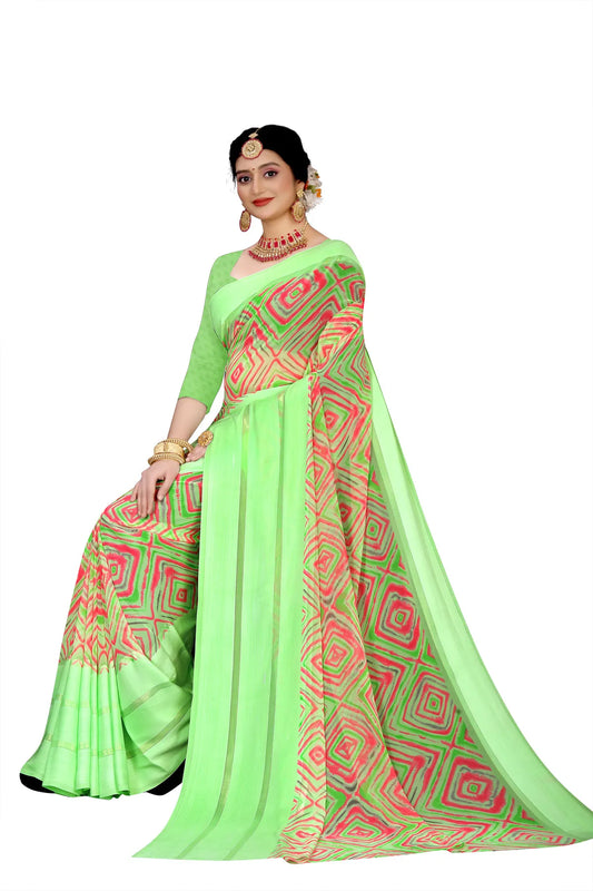 Glimmering Threads: Exquisite Silk Sarees for Women's (SAREE D7-GREEN)