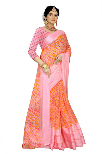 Glimmering Threads: Exquisite Silk Sarees for Women's (SAREE D7-PINK)