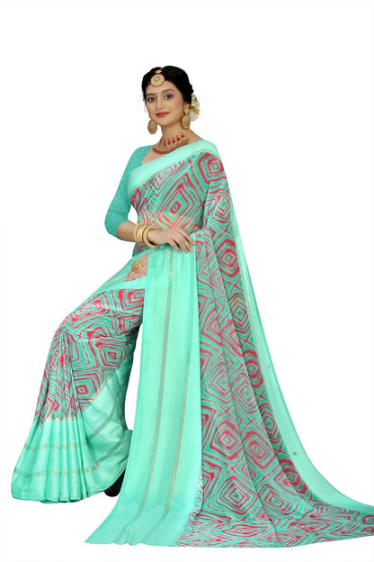 Glimmering Threads: Exquisite Silk Sarees for Women's (SAREE D7-SKY BLUE)