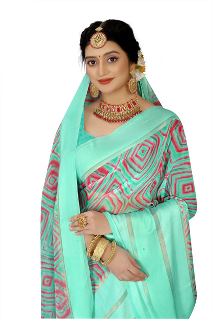 Glimmering Threads: Exquisite Silk Sarees for Women's (SAREE D7-SKY BLUE)