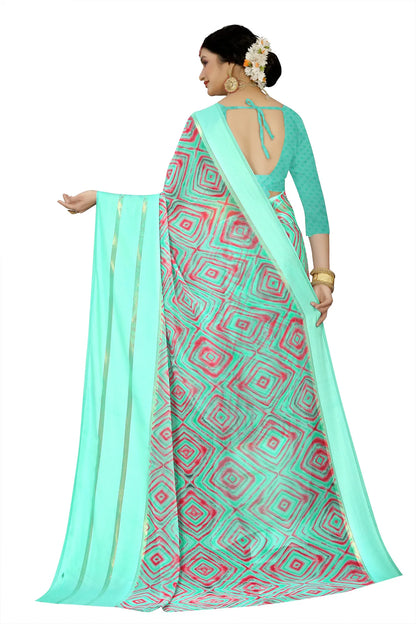 Glimmering Threads: Exquisite Silk Sarees for Women's (SAREE D7-SKY BLUE)