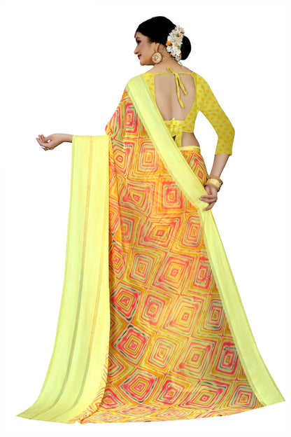 Glimmering Threads: Exquisite Silk Sarees for Women's (SAREE D7-YELLOW)