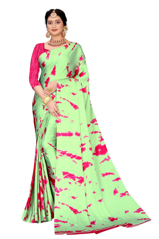 Glimmering Threads: Exquisite Silk Sarees for Women's (SAREE D8-GREEN-PINK)