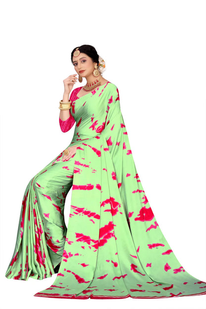Glimmering Threads: Exquisite Silk Sarees for Women's (SAREE D8-GREEN-PINK)